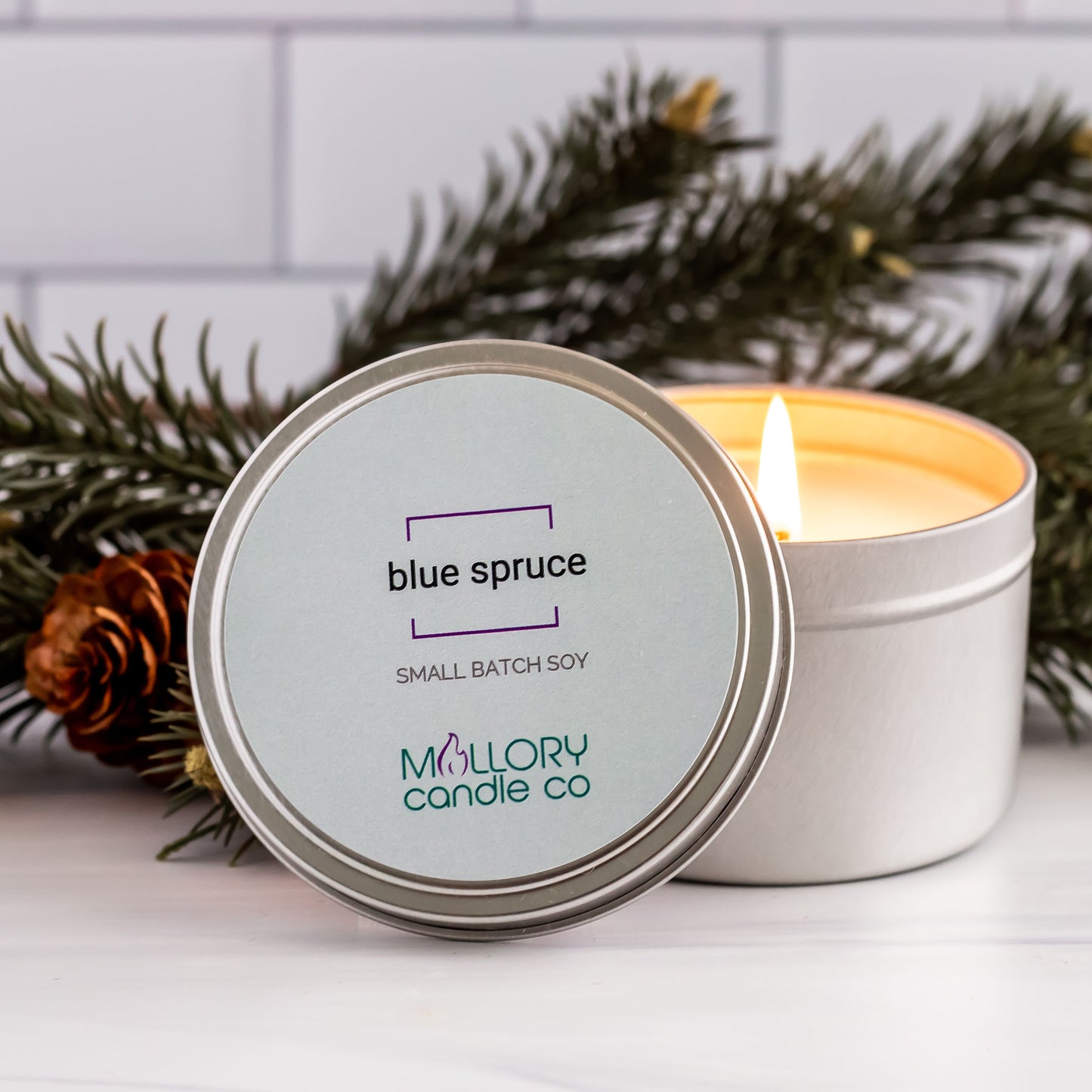 Blue Spruce Candle, Large Tin