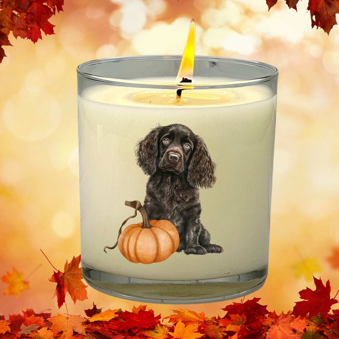 Boykin Spaniel with Pumpkin