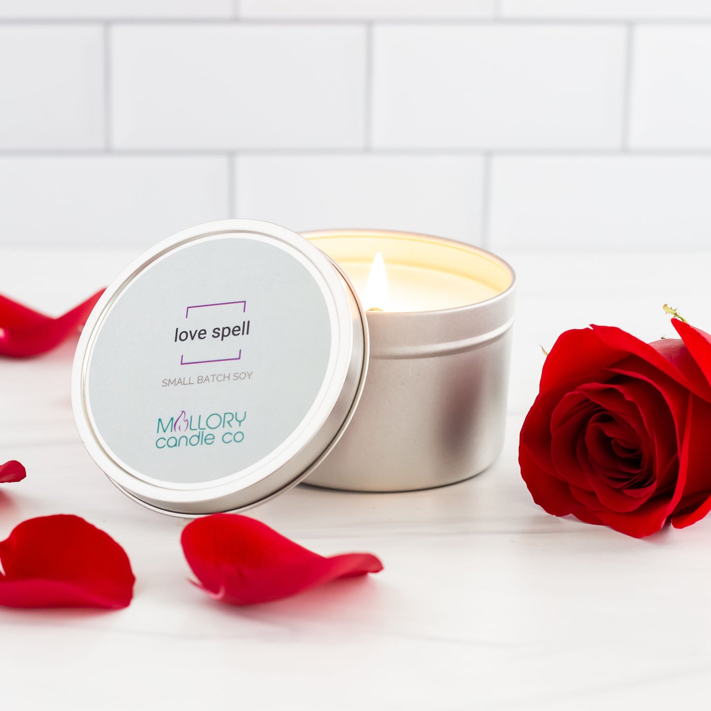Love Spell Candle, Large Tin