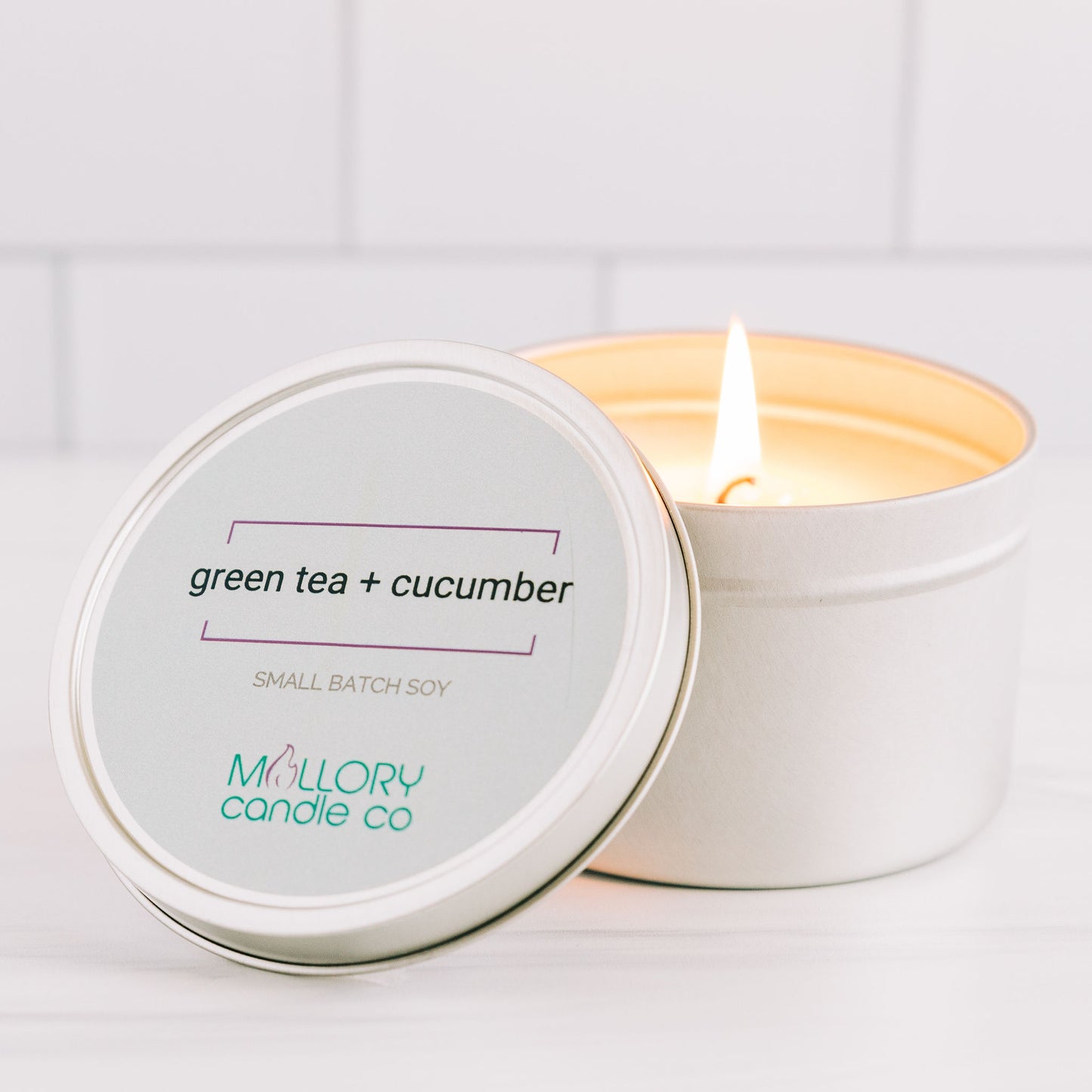 Green Tea Cucumber Candle, Large Tin