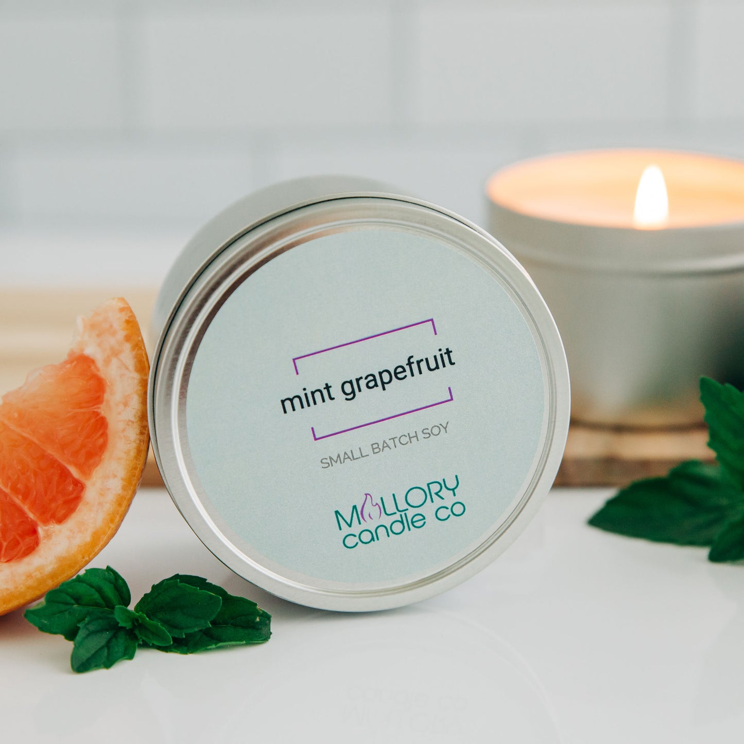 Mint Grapefruit Candle, Sample