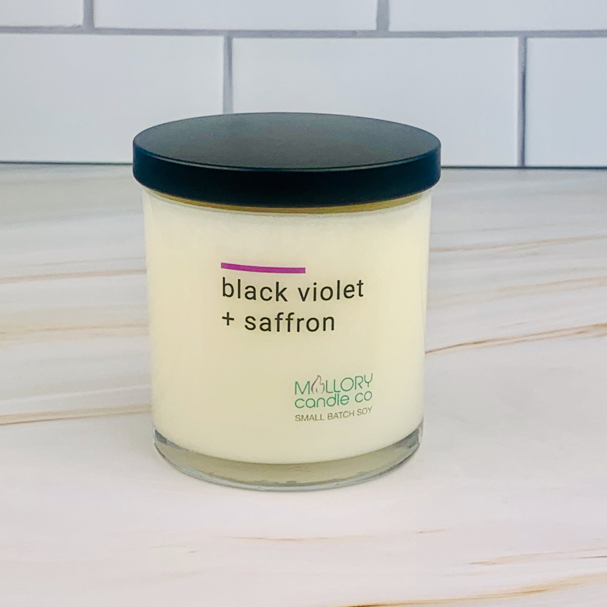 Black Violet & Saffron Candle | Small Batch Soy | Mallory Candle Co